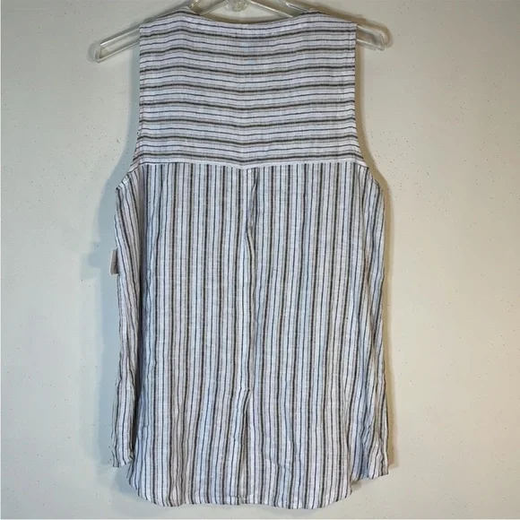 NWT. Ellen Tracy Sleeveless Linen Blend Zipper Utility Top. Small. - Picture 10 of 12